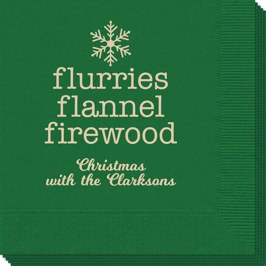 Flurries Flannel Firewood Napkins